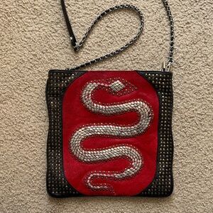 orYANY Red and Black Snake Crossbody Bag